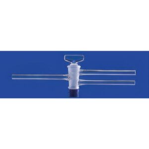 Rubinetti a due vie parallele, NS 14,5 foro 1,6mm, attacchi diam. 8mm, maschio vetro