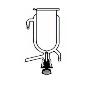Reattore incamiciato, forma cilindrica, rubinetto di scarico TIPO Torion  -foro 10/11mm- , ml 5000 (LISCIO - NON GRADUATO), flangia scanalata DN 150, attacchi laterali a portagomma