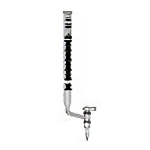 Burette classe AS, vetro borosilicato, colore ambra, ml 10:1/20, con rubinetto a squadra maschio PTFE