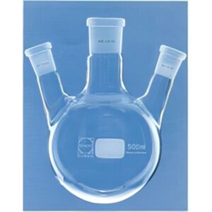 Pallone vetro Pyrex/Duran, ml 1000, centr.29/32, 2 lat. angolati 29/32
