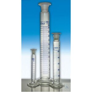 Cilindri vetro borosilicato, classe A, base esagonale, graduati ml 10, con tappo NS 10/19, con certificato di conformit? "DE-M"
