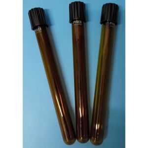 Provette Pyrex, diam. 18x180, con tappo SVL, vetro ambrato