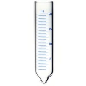 Provette per centrifuga d. 16x100mm, graduate ml 10:0,1ml, punta conica angolo 30 gradi